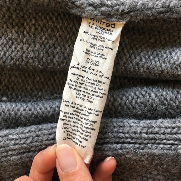 Wilfred Grey Wool Alpaca Button Up Cardigan Grey Small - Picture 7 of 7